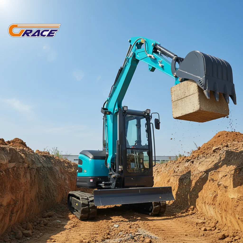 

Mini Crawler Excavator 2.5 Ton EPA Approved Small Digger Garden Farm Use Customize