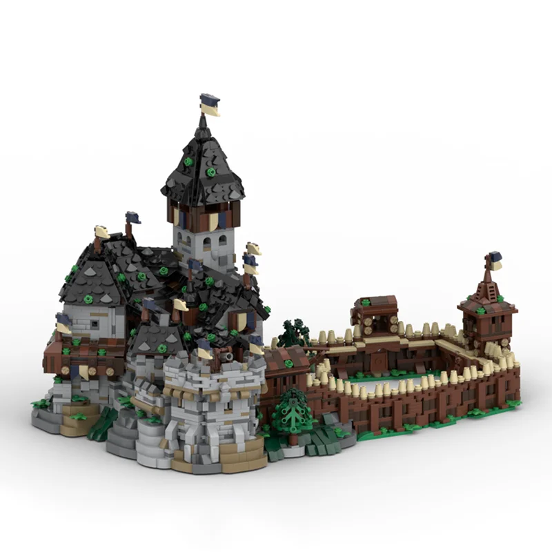 العلامة التجارية الجديدة MOC مشهد الشارع الأوروبي في القرون الوسطى Blaustein Castle Duke's Mansion نموذج لتقوم بها بنفسك تجميع اللبنات لعبة هدية
