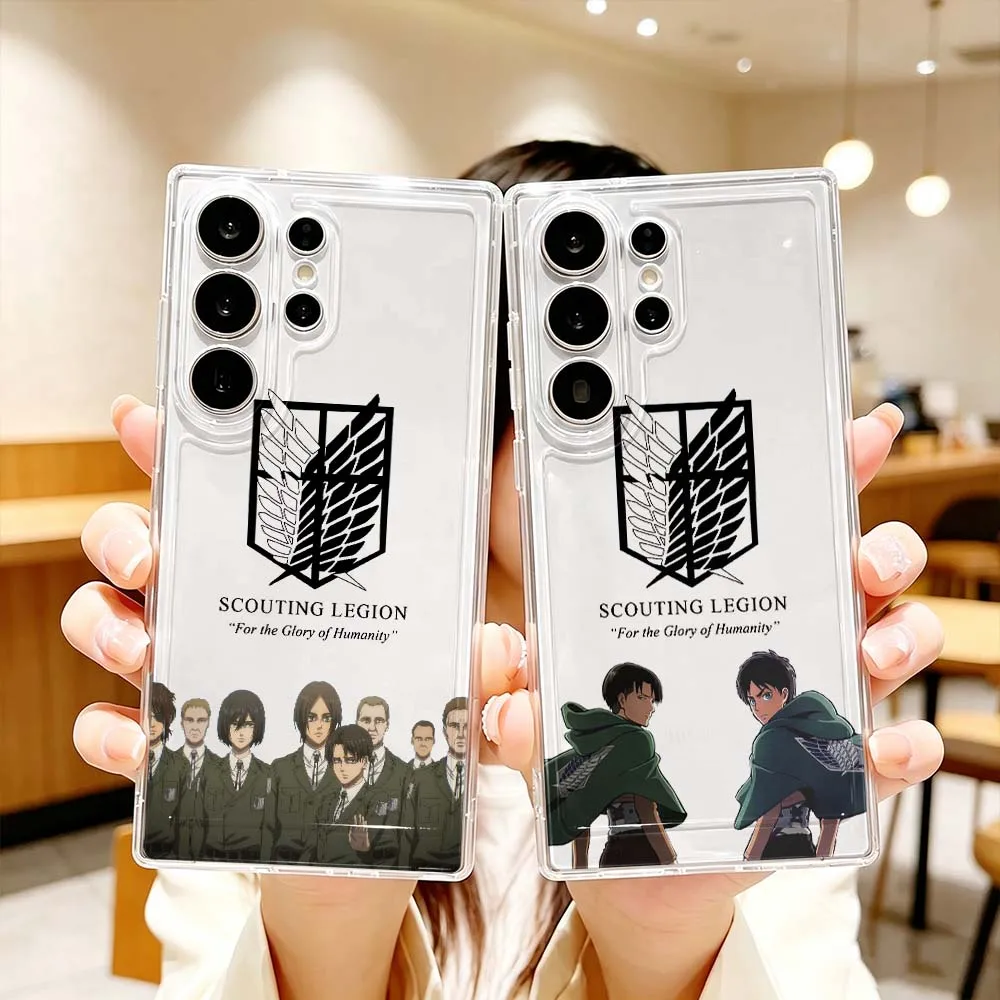 Attack on Titan Anime LOGO For Samsung Galaxy S26 S25 S24 S23 S22 S21 S20 Ultra Plus FE Pro 5G Transparent Phone Case Cover