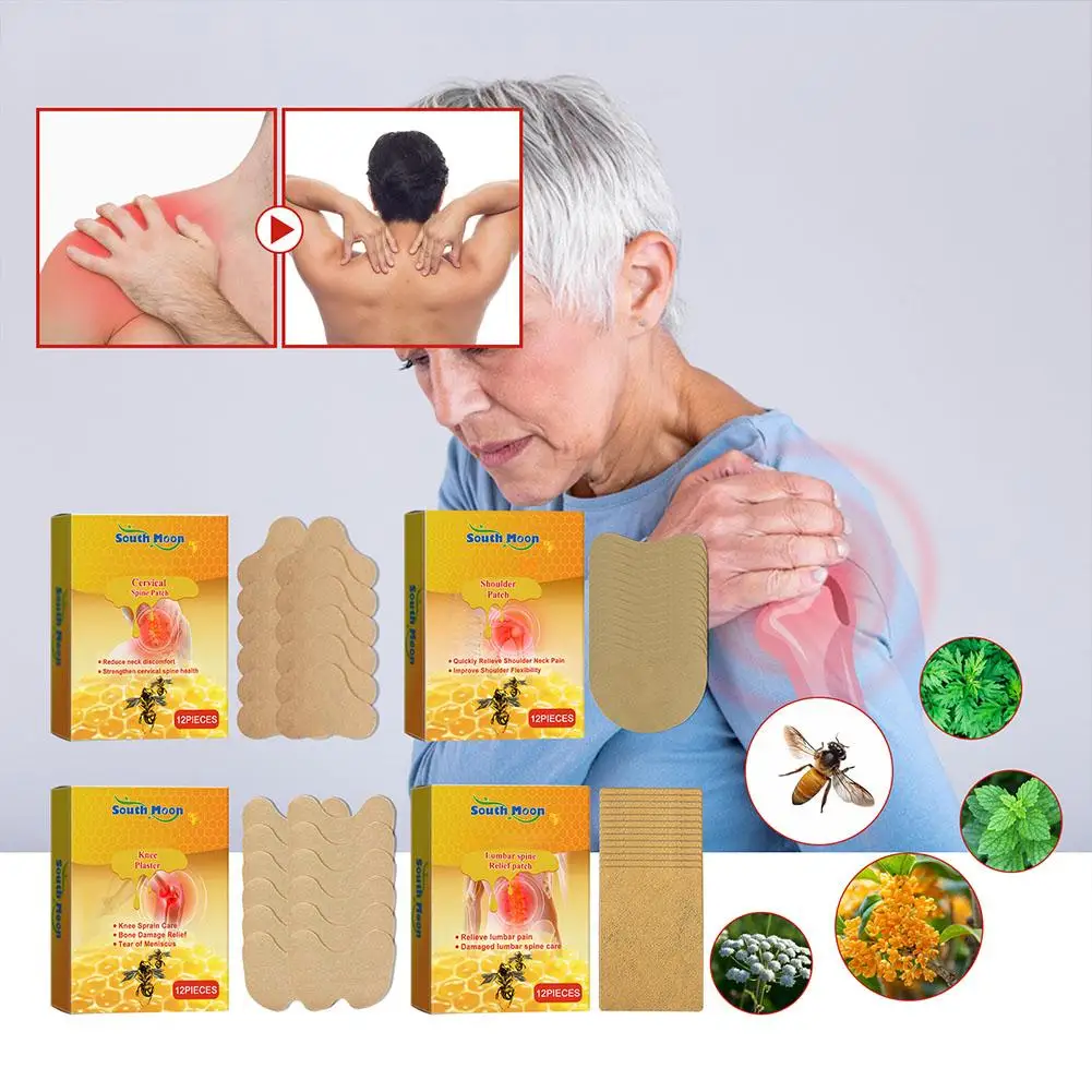 12pcs Activate Meridians, Tendons And Bones Ai Cao Tie Set, Knees/Waist/shoulders/neck Pain Relief