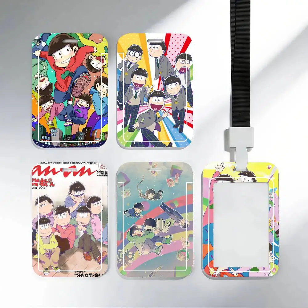 

Anime O-Osomatsu S-San Vintage Black Lanyard Card Holders Student Meal Cards And Campus Ids School