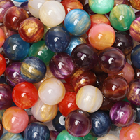 16mm 10pcs Two-tone Resin Galaxy Flash Smudging Round Loose Spacer Beads  for Jewelry Making DIY Bracelets Necklaces Earrings