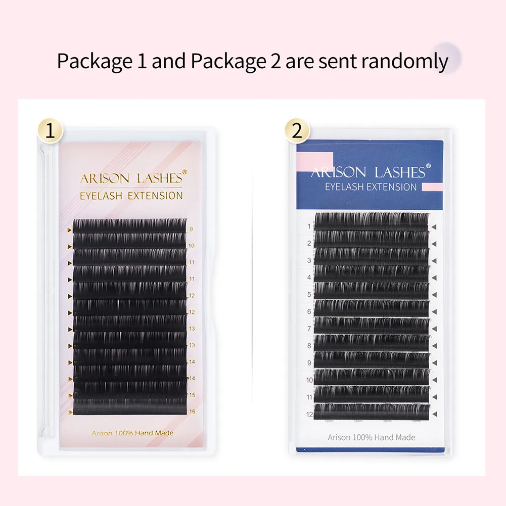 ARISON 12 Rows Individual Classic Eyelash Extension C/D Curl Russian Volume Eyelashes Matte Soft Cilios Premium Eyelashes