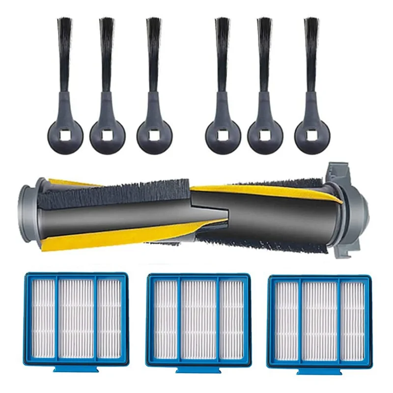 ABZA-2 Set Bagian Pengganti untuk Robot Vakum Kosong Sendiri Shark IQ, Sikat Samping, Sikat Filter Utama untuk Robot RV1000SEU