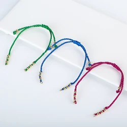 Semi Finished Diy Jewelry Works Gold Beads Hand Woven Rope Adjustable Bracelet High Quality Hot Sale Fashion Wholesale