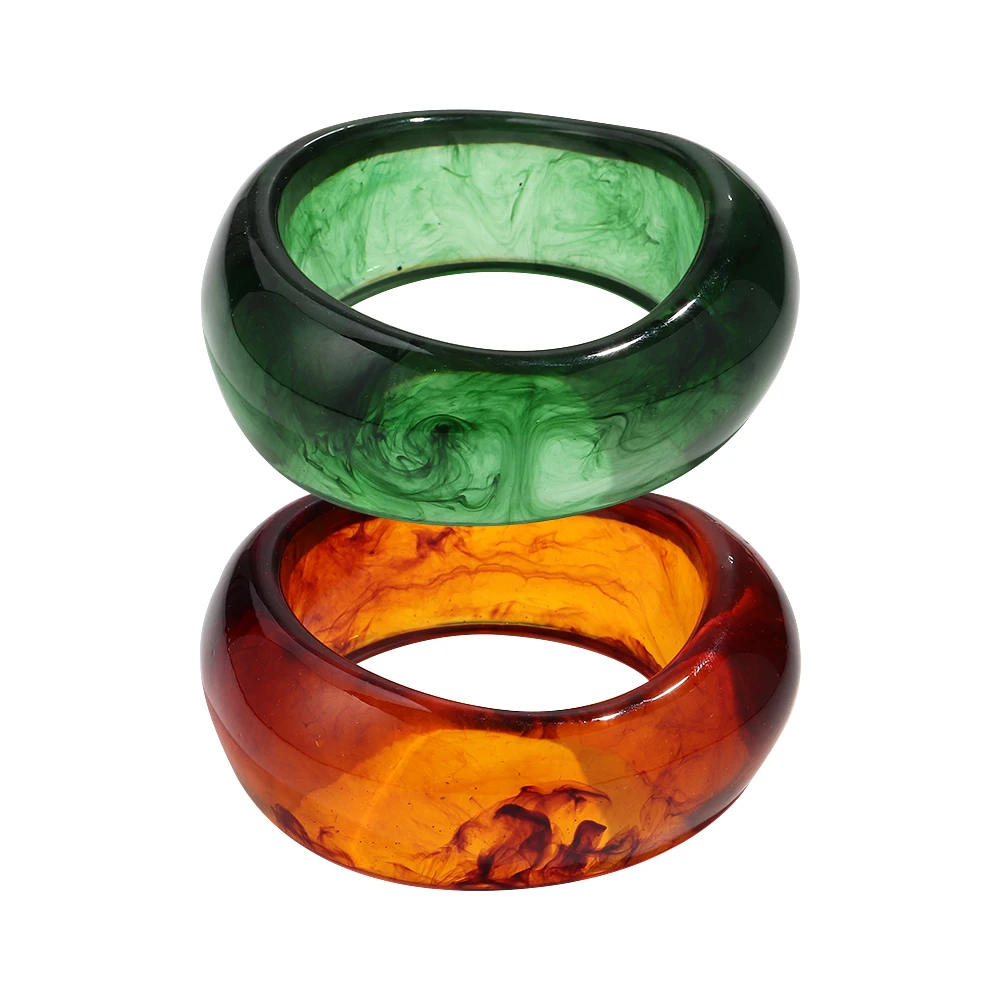 Vintage Resin Geometric Irregular Wide Bangles for Women Fashion Chunky Curved Bangle Bracelets Party  Wedding Jewelry Gifts