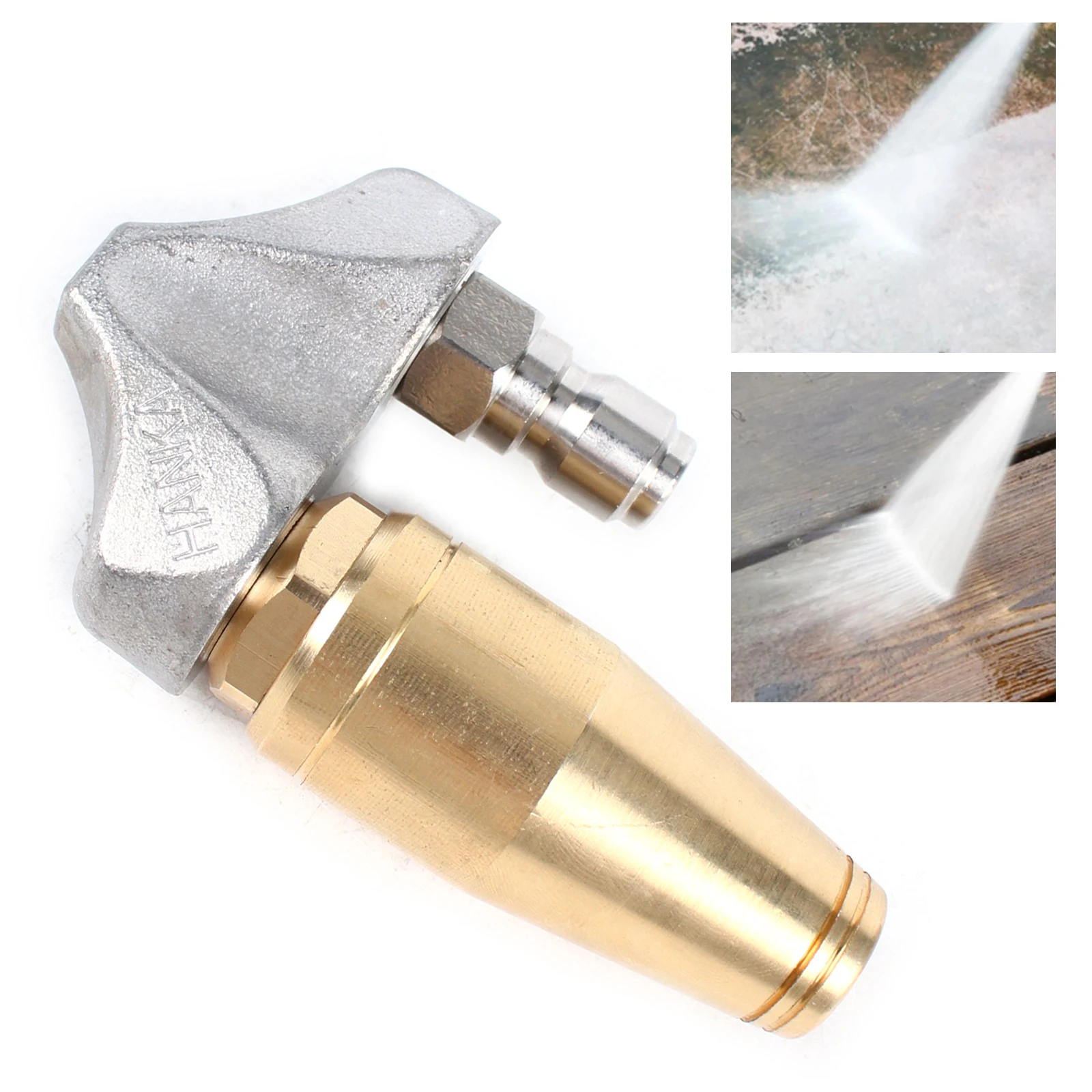 Cleaning Nozzle Reverse Turbo Sewer Drain Jetter with 3/8 Inch Connect Fitting High-quality Stainless Steel and Brass