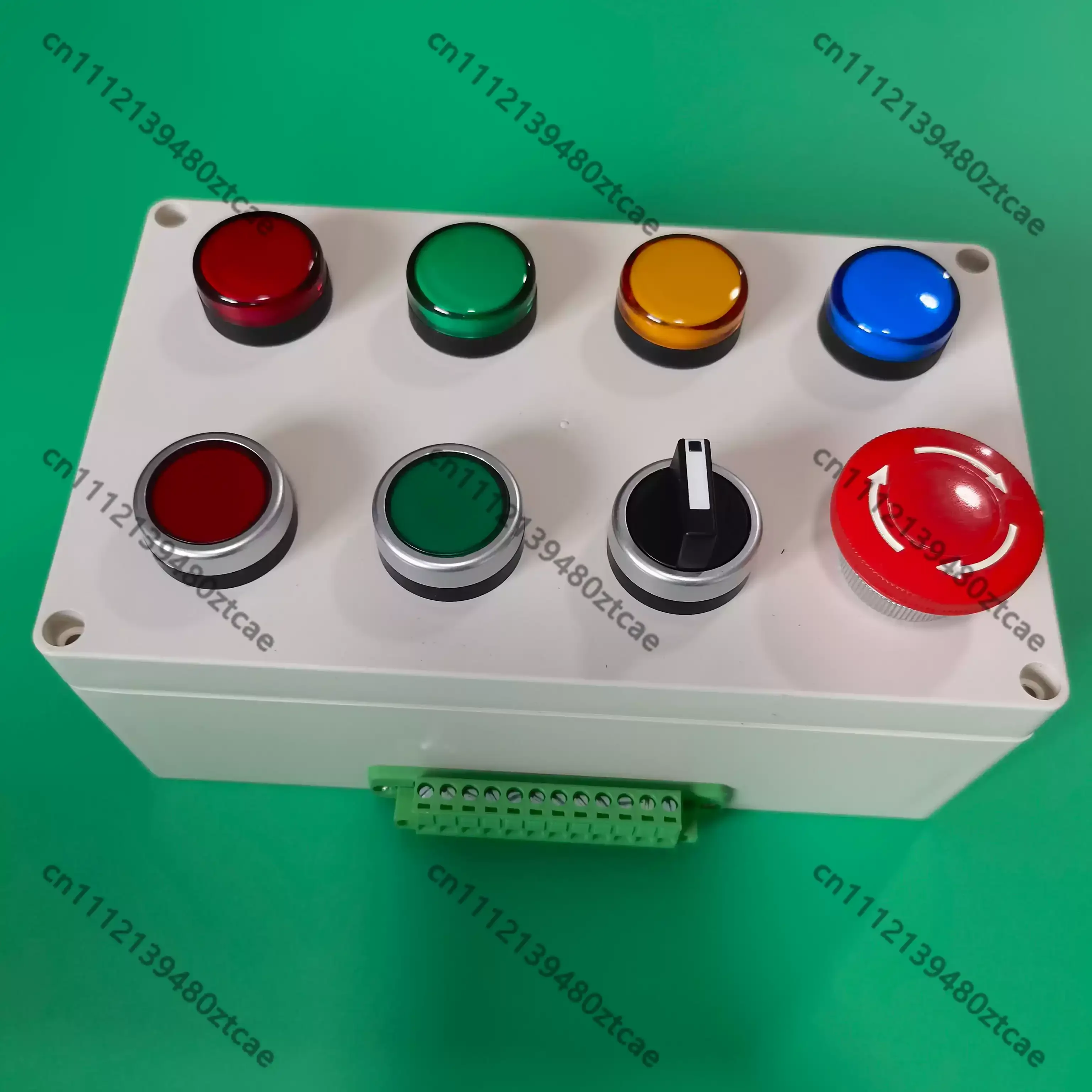 8 Holes Push Button Box With Terminals Perforated Panel PLC Test Box For Electrician Practical Training PLC Learning Operation