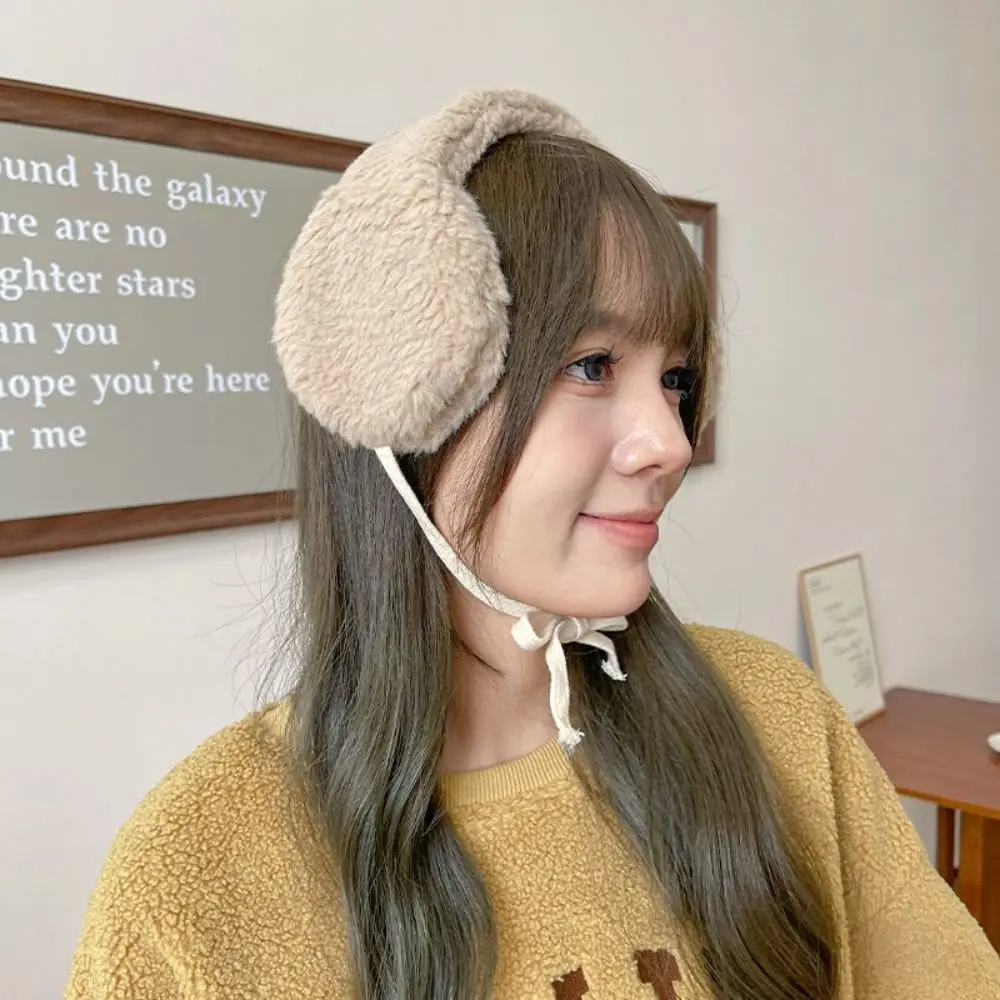 Lovely Korean Y2k Plush Earmuffs Handmade Subculture JK lolita Earflap Windproof Adjustable Winter Ear Cover Female