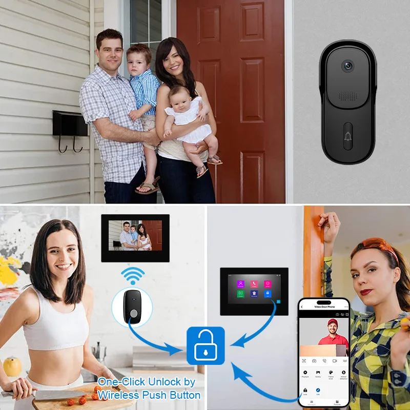 Imagem -06 - Tuya Controle Remoto Home Security Door Viewer Tela Ips Telefone Porta Wifi Intercom Campainha Visual 120 Graus 1v2