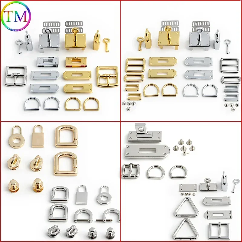 Gold Silver Metal Turn Lock Push Clasp Twist Fashion Swivel Clasp Lock Buckle For A Set Of Locks Craft Bag Hardware Accessories