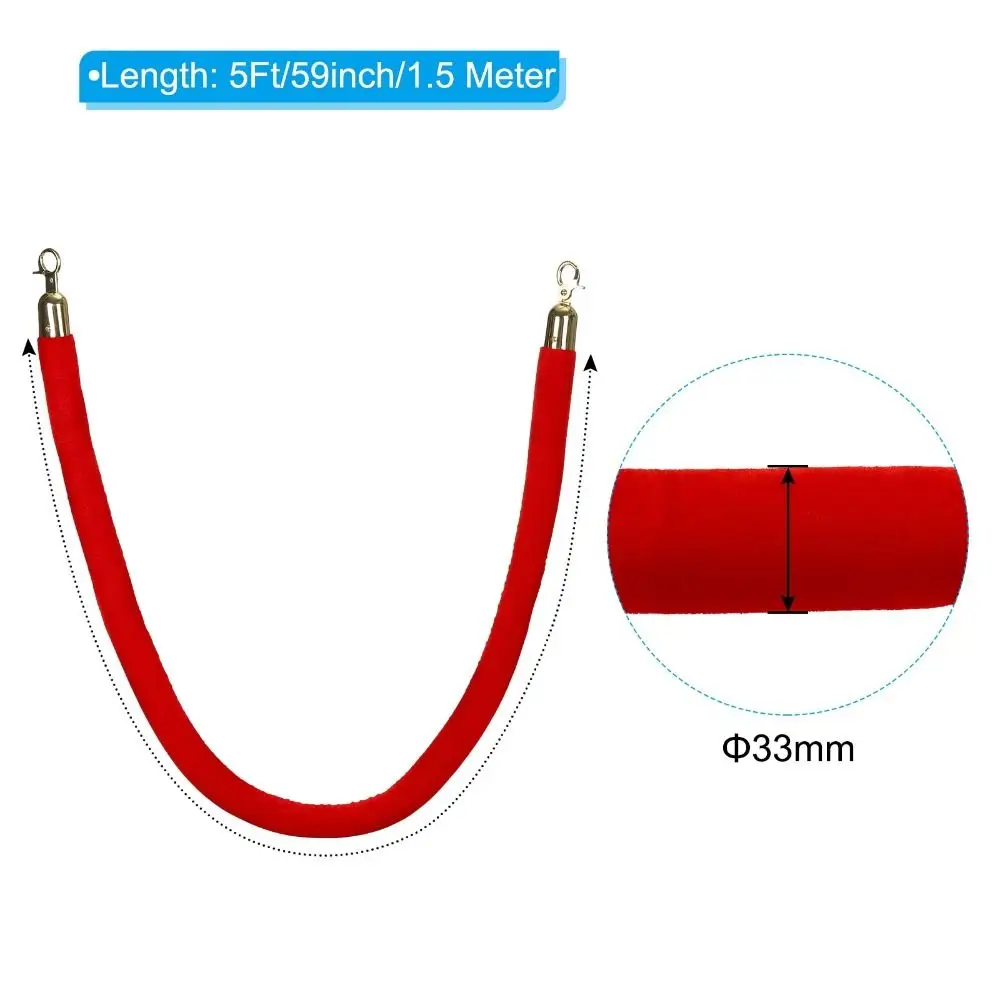 1.5m Long Flannel Sling Twisted Lining Barrier Rope Welcoming Queuing Columns Crowd Control Queue Line Barrier Rope