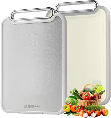 Stainless Steel 2-in-1 Chopping Board, Large 16x11 Inch, Non-Slip &amp; Easy Clean Kitchen Cutting Board