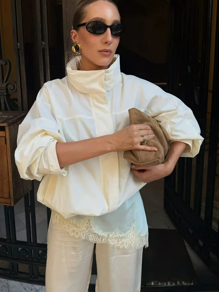 

KONDALA праздничная повседневная шикарная куртка-бомбер с однотонным отложным воротником, однобортное пальто с длинными рукавами, новая мода, осеннее пальто 2025 г.