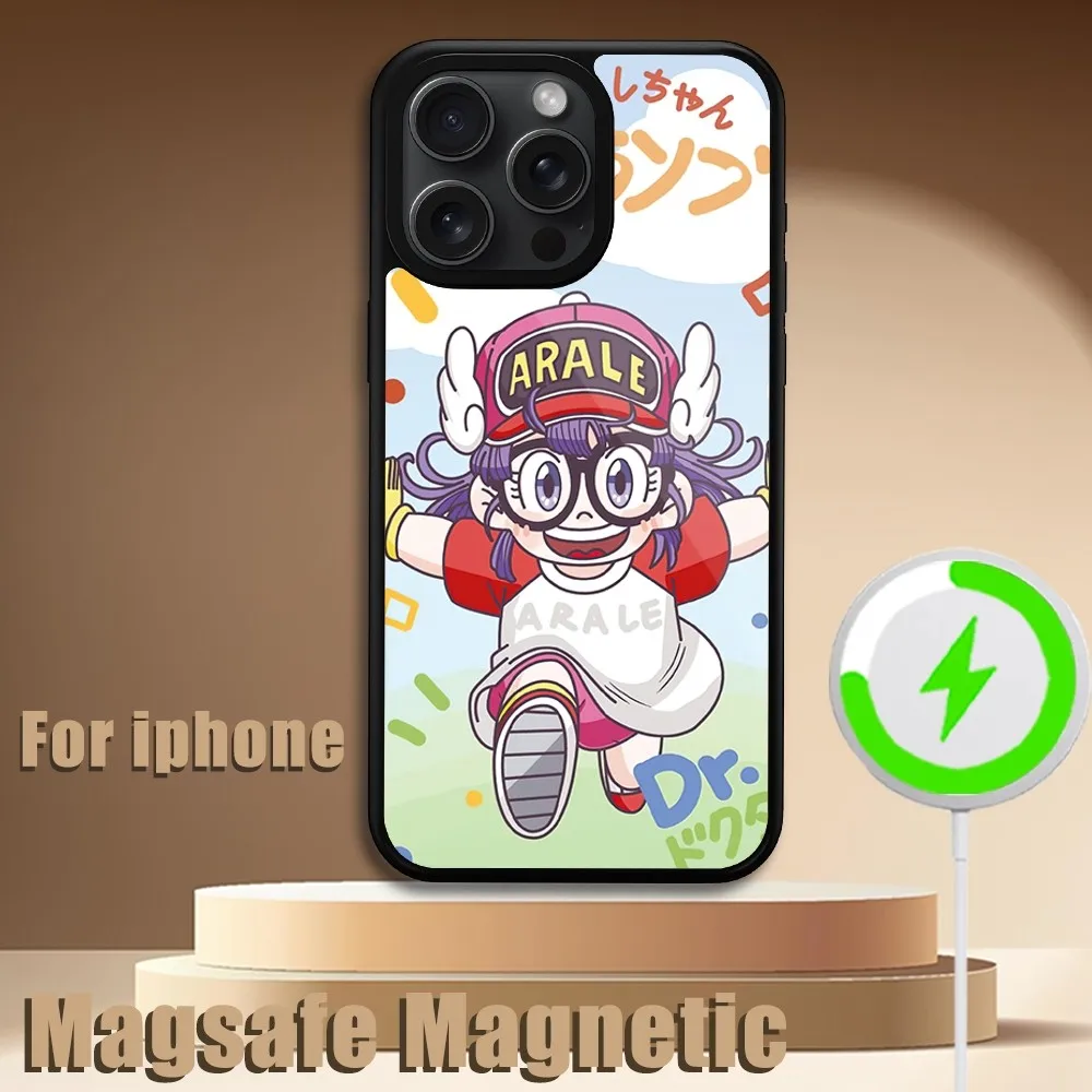 Anime Yinuoda Cartoon Dr Slump Arale  Phone Case For iPhone 11 12 13 14 15 Plus Pro Max Magsafe Magnetic Wireless Charging Cover