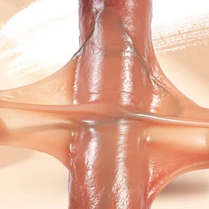 Vibrador de prepúcio deslizante realista para mulheres testículos pênis sexy adulto strapon vibradores masturbador pau grande anal plug 18 + brinquedos sexuais 10 principais vendas pênis ciberskin - №3