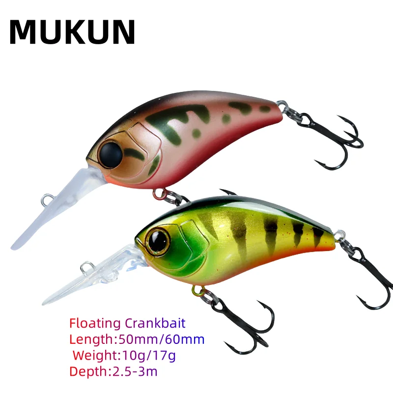 Floating Crankbait Fishing Lure 50mm/10g 60mm/17g Bass Pike Hard Bait Jerkbait Professional Crank Baits