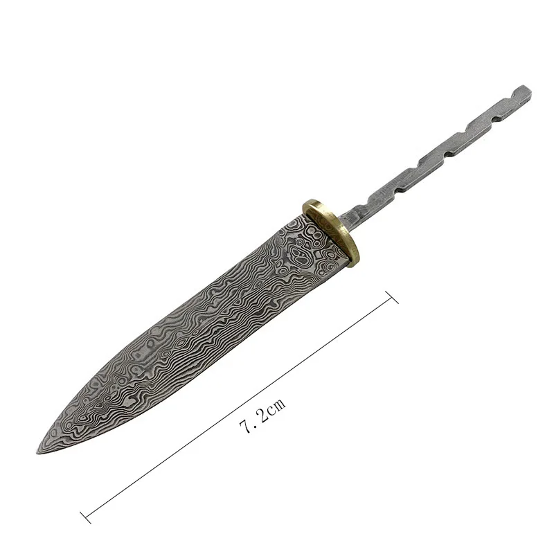 DIY Semi-finished Damascus Steel Pattern Pu'er Tea  Knife Blank Accessories for Pu'er & Dark Tea Ceremony DIY Knife Cutter Tool