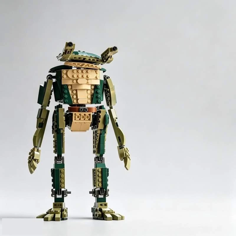 498Parts Cartoon Turtle Transformable Robot Creature Model Building Blocks MOC DIY Assembly Creative Toy Gift Collection Display