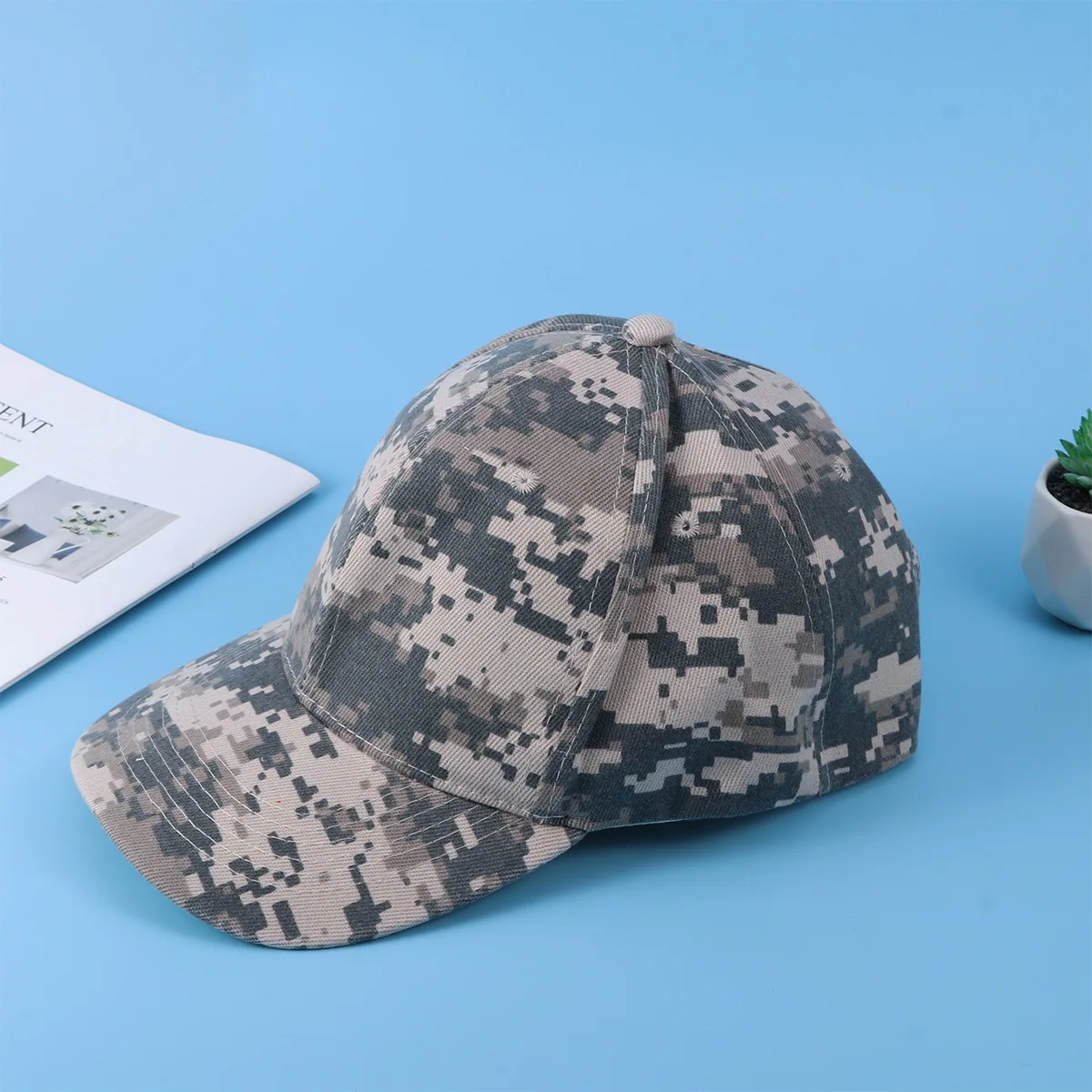 

Hat Low Profile Unisex Sun Unisex Hat Cap For Outdoor Fishing Uv Protection (Camouflage Peaked Cap Green)