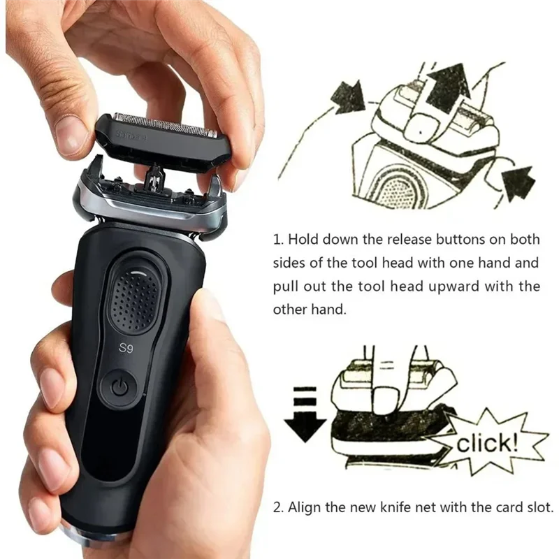 رؤوس ماكينة حلاقة بديلة لسلسلة 9 92B 92S 92M ملحقات كهربائية لبراون 5790، 5791 9050CC، 9070CC 9030S، 9040S إلخ