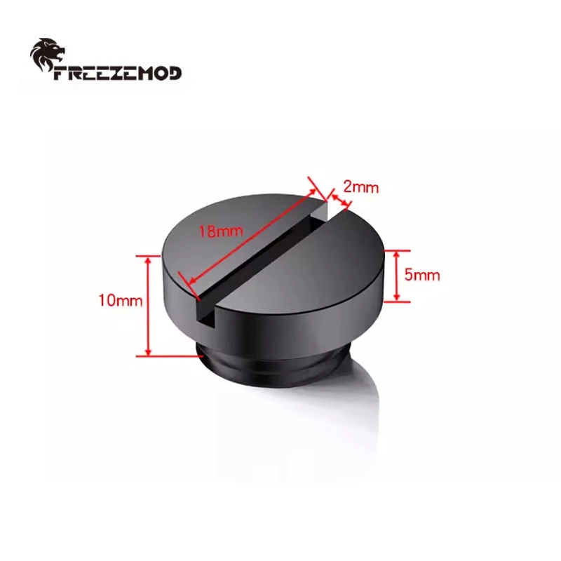 FREEZEMOD Computer Water Cooling Stop Plug Fitting, Smooth Water Stop End Cap Coin Slot Type, Brass Material,High-End GDT-YZ