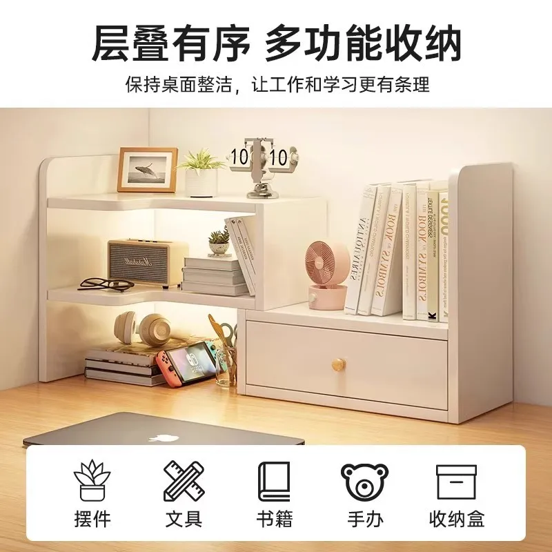 Immagine 4: Scaffale di stoccaggio multistrato per bambini per la casa sul tavolo Dormitorio per studenti Semplice piccola libreria Scaffale per desktop da ufficio