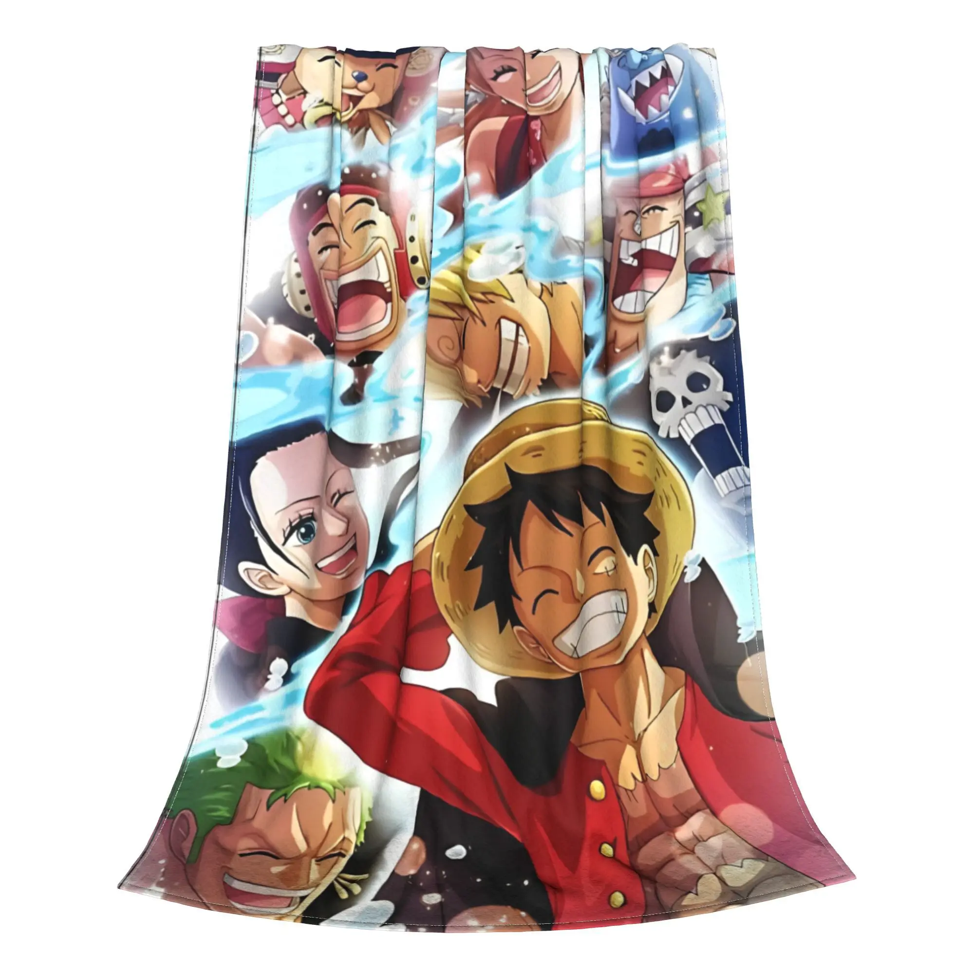 Super Soft Luffy One Piece  Throw Blanket Premium Flannel Fleece Lightweight  Bed Blanket Fuzzy Plush Blankets All Season Use