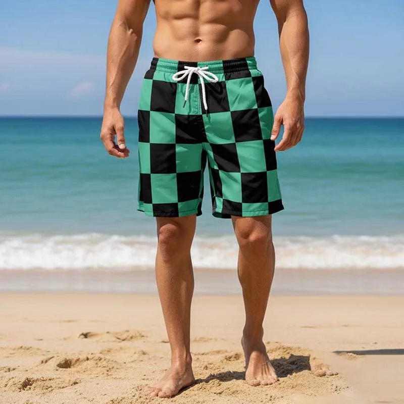 

Anime Kamado Tanjirou Cosplay Shorts Tomioka Giyuu Kamado Nezuko 3D Print Beach Shorts Elastic Waist Outfits for Men
