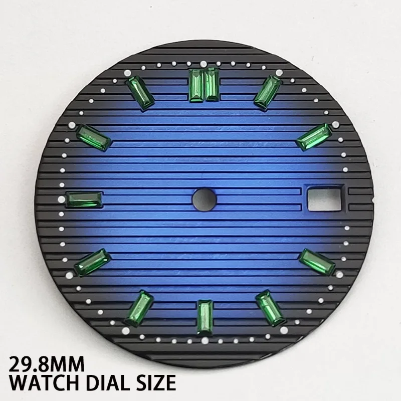 The new diamond-set 29.8MM modification is available for the NH35 calibre Nautilus dial, literal green and pink gemstones