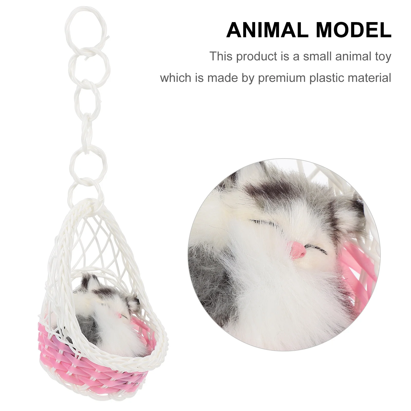 

1Set Gray Cat Hanging Basket Simulation Animal Hanging Storage Ornament Gift Home Kindergarten Decoration Photography Prop