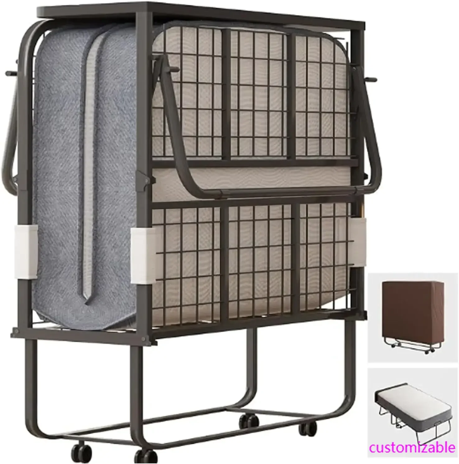 Folding Bed with Mattress, 75