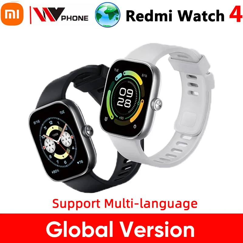 Stokta Mevcut Küresel Sürüm Redmi Watch 4 Akıllı Saat Ultra Büyük 1.97'' AMOLED Ekran 20 Gün Pil Ömrü Desteği 5 sistem