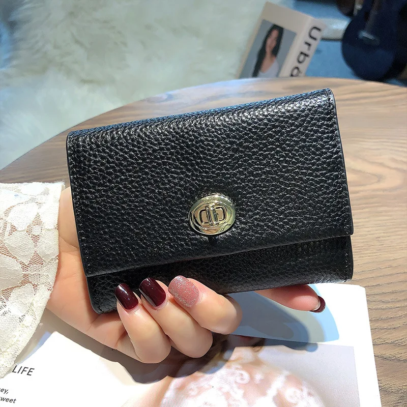 Mini Wallet for Women Genuine Leather Short Purse for Lady New Fashion Credit Cards Organizer Card Holder Driver Licence Holder