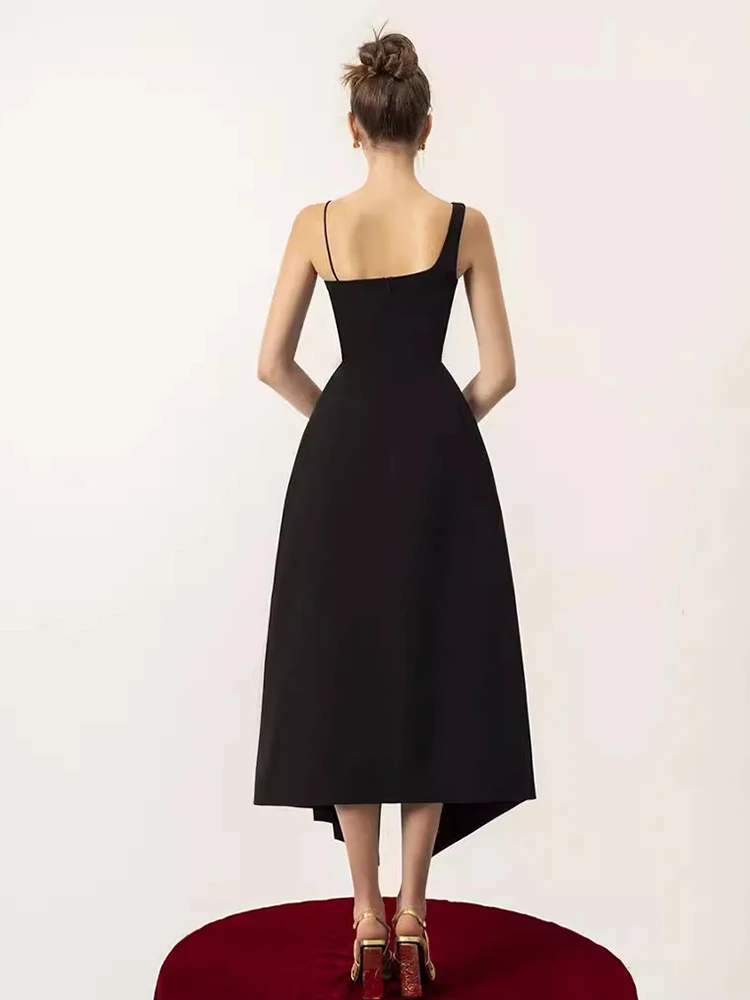 GALCAUR elegante vestido de noche plisado de Color de éxito para mujer chal empalmado sin mangas de cintura alta vestidos adelgazantes mujer otoño