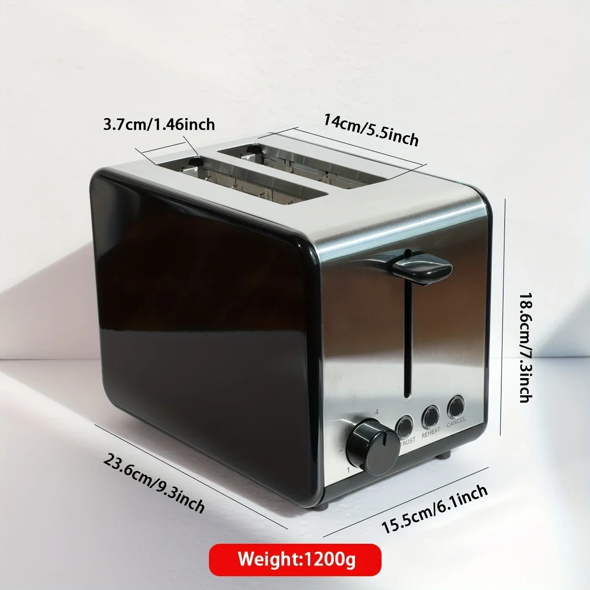 Многофункциональный тостер из нержавеющей стали с регулируемой температурой, автоматический всплывающий, легко очищаемый лоток для крошек, быстрый экологически чистый тостер на 4 ломтика