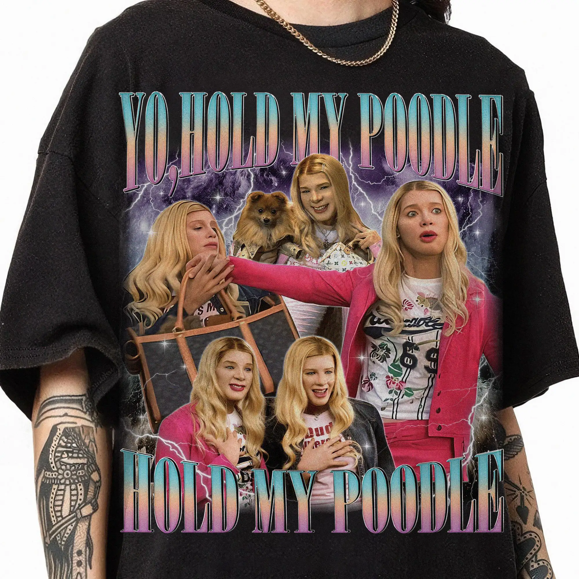 Hold My Poodle White Chicks Homage Movie Graphic Cotton T-shirts for Fan Gift High-quality Unseix Sportswear Men Clothing Top