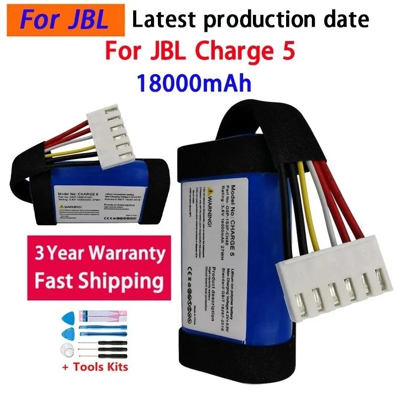 High Quality 18000mAh GSP-1S3P-CH40 For JBL Charge 5 Charge5 Original Wireless Bluetooth Speaker Battery Replacement Batteries