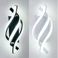 LED Wall Lamp Curved Design Spiral LED Wall Lamp 3 colors Living Room Background Light Minimalist Modern for Home Study Room
