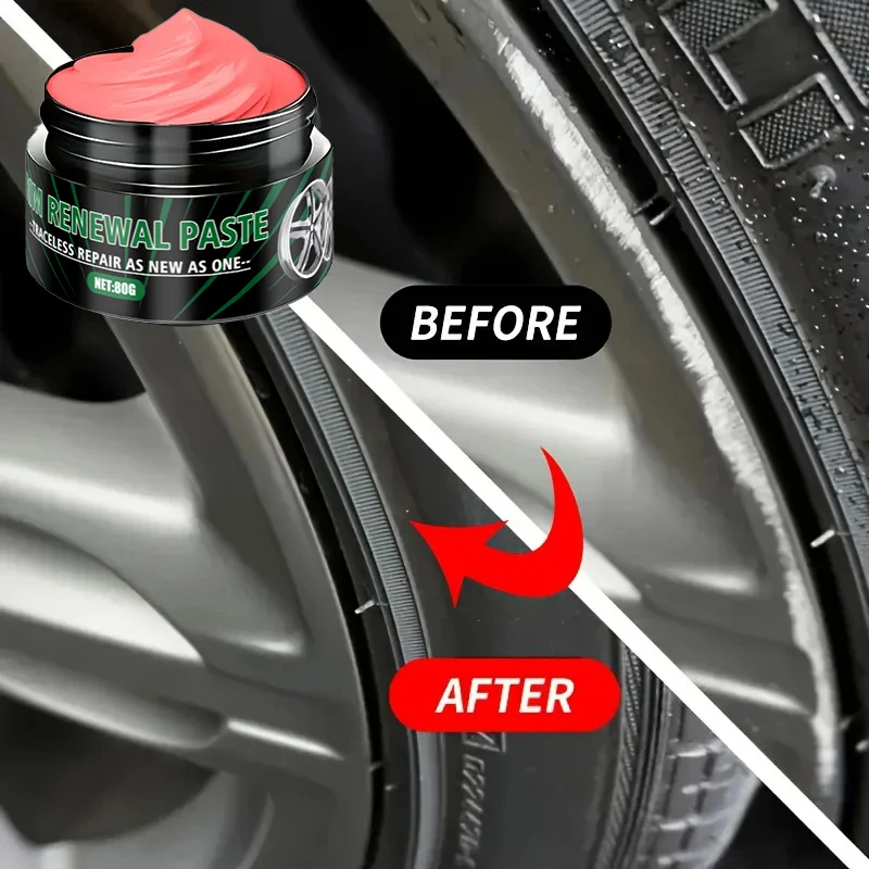 NUOVA pasta per la ristrutturazione dei graffi dei cerchioni dell'auto, pasta per la riparazione della vernice antigraffio dei cerchioni dei pneumatici - Rimv in lega di alluminio argento bianco e nero