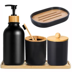 Lotion Soap Dispenser Cotton Swab & Toothbrush Holder Farmhouse Decoration Bathroom Storage Container Soap Dispenser