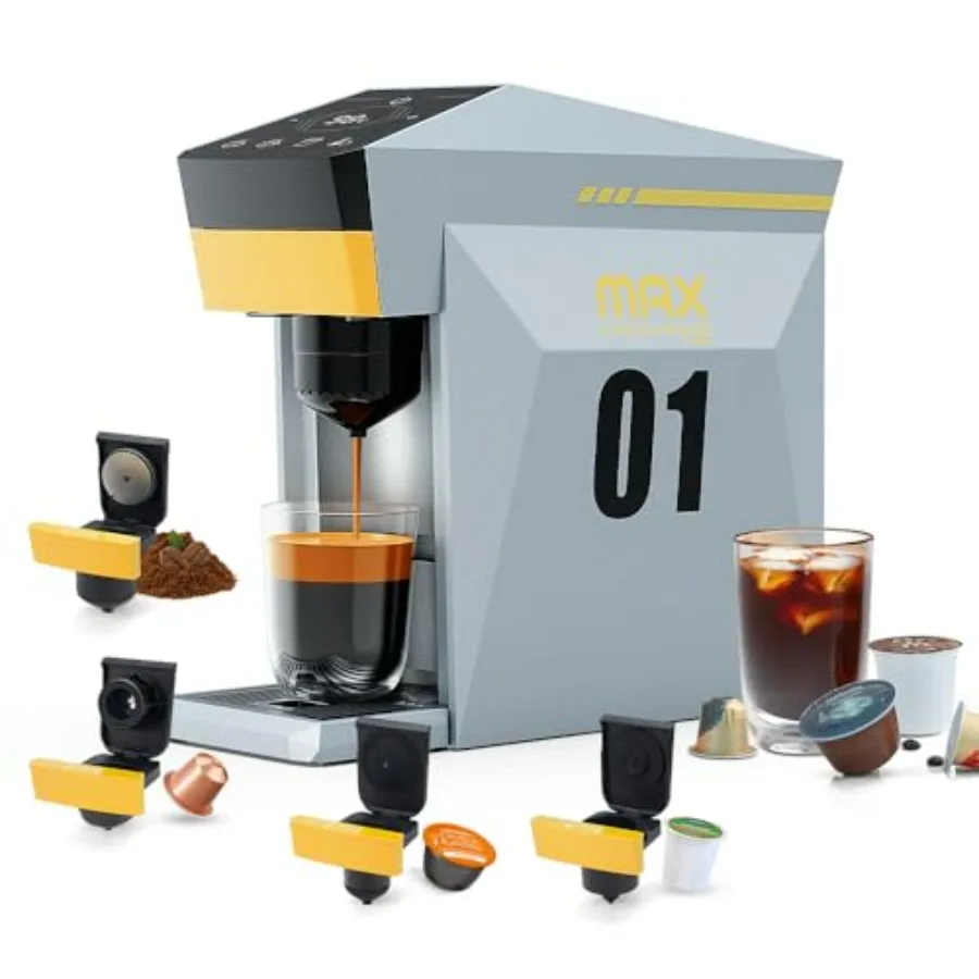 4 in 1 Single Serve Coffee Maker 19 Bar Espresso Coffee Machine for K-Cup/ Original Line Capsules/Ground Coffee Single Cup Coff