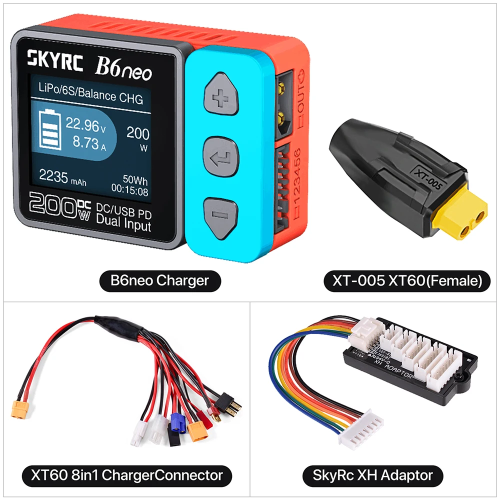 SKYRC B6neo/B6neo + LiPo Batterij Smart Balans Lader DC 200 W PD 80 W Ingang voor RC Model auto Schip Boot Vliegtuig