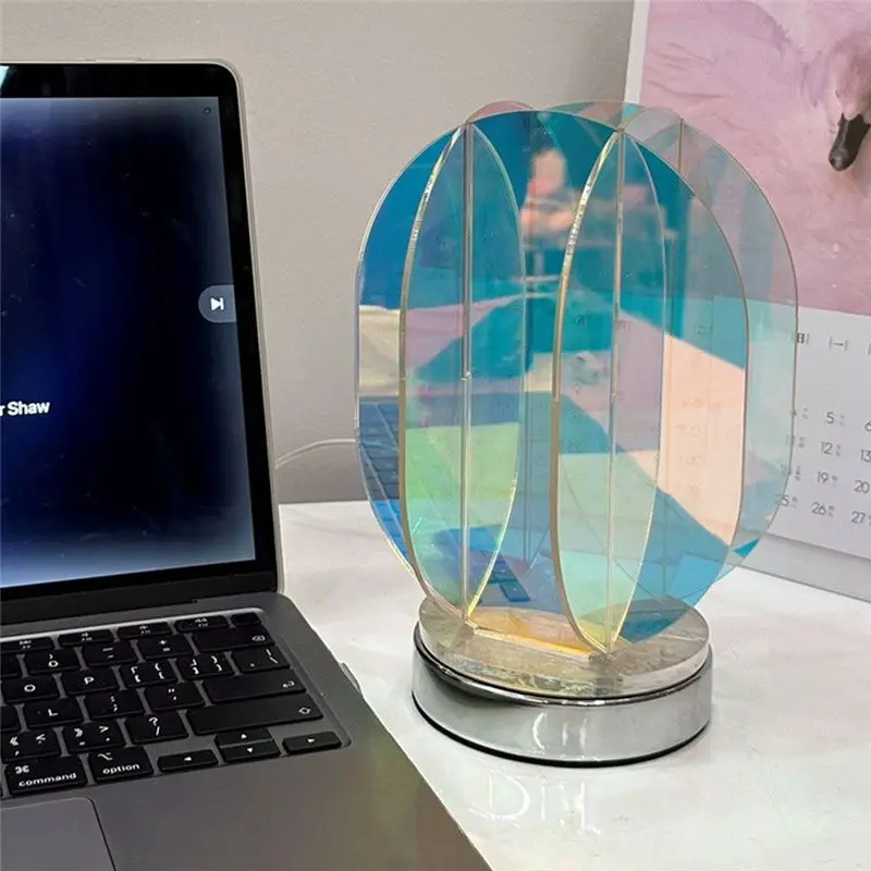 A42Z-LED Color Acrylic USB Table Lamp Bedroom Room Game Room Decor Night Lamp Desk Geometric Decorative Indoor Table Lamp image 5