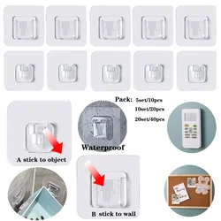 5-20Set Double-Sided Adhesive Wall Hook Multi-purpose Strong Sticky Hung Hook No Punch Transparents Socket Double Suction Holder
