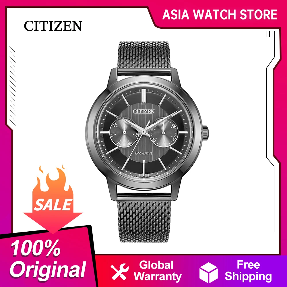 Original CITIZEN Japanese Men Watch Eco-Driver Fashion Casual Waterproof Quartz Watches BU4034-82E