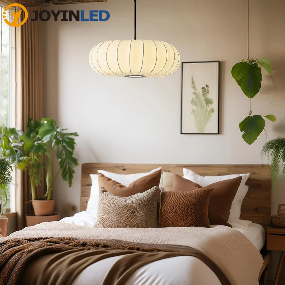 JOYINLED moderne soie suspension nordique plafond suspension lampe pour salon hôtel Restaurant minimaliste éclairage à la maison Lustre