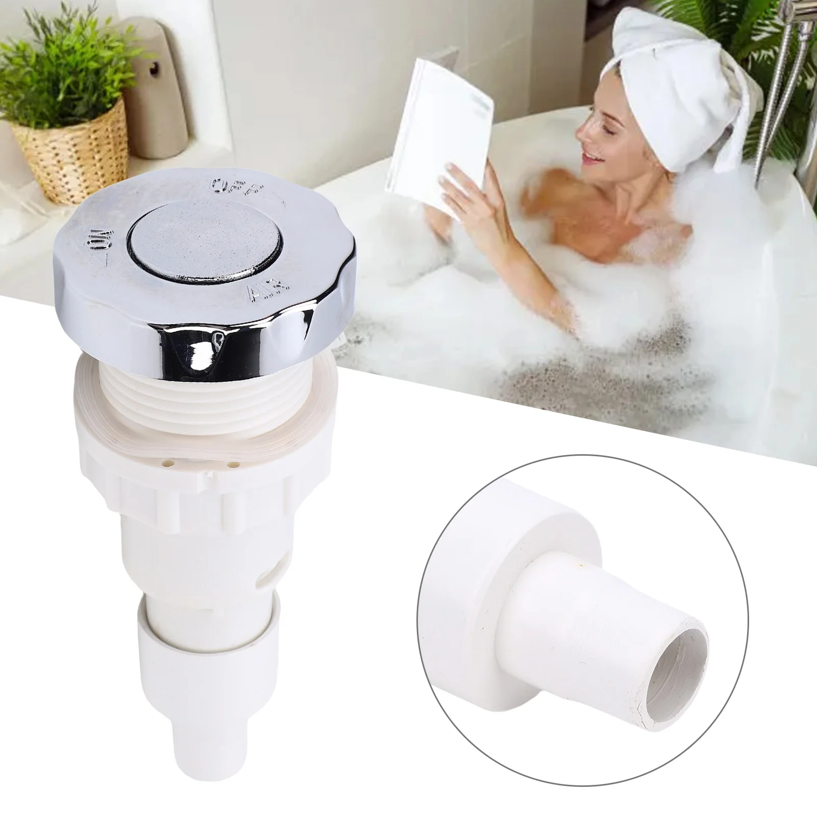 Air Button Switch PVC Adjustable Air Pressure Hot Tub Pneumatic Push Button Switch for Spa Bath Tub Accessory