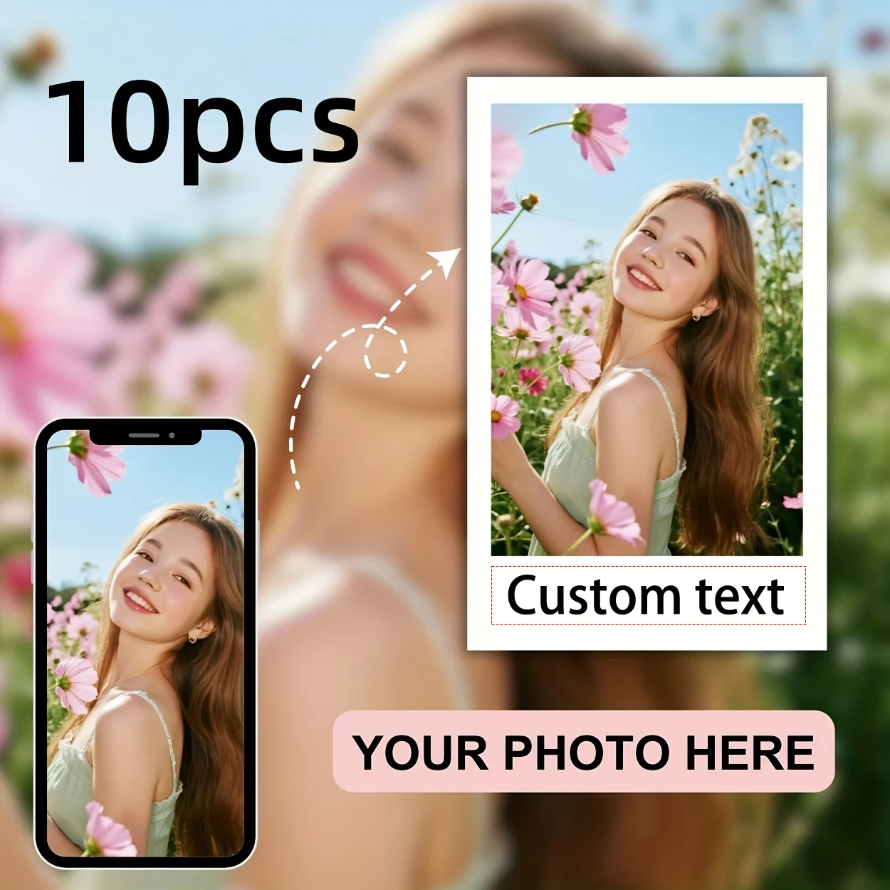 Customizable 5-inch Photo Album - Personalized DIY Instant Photo Gifts for Friends - Upload Your Own Photos for a Unique Album S