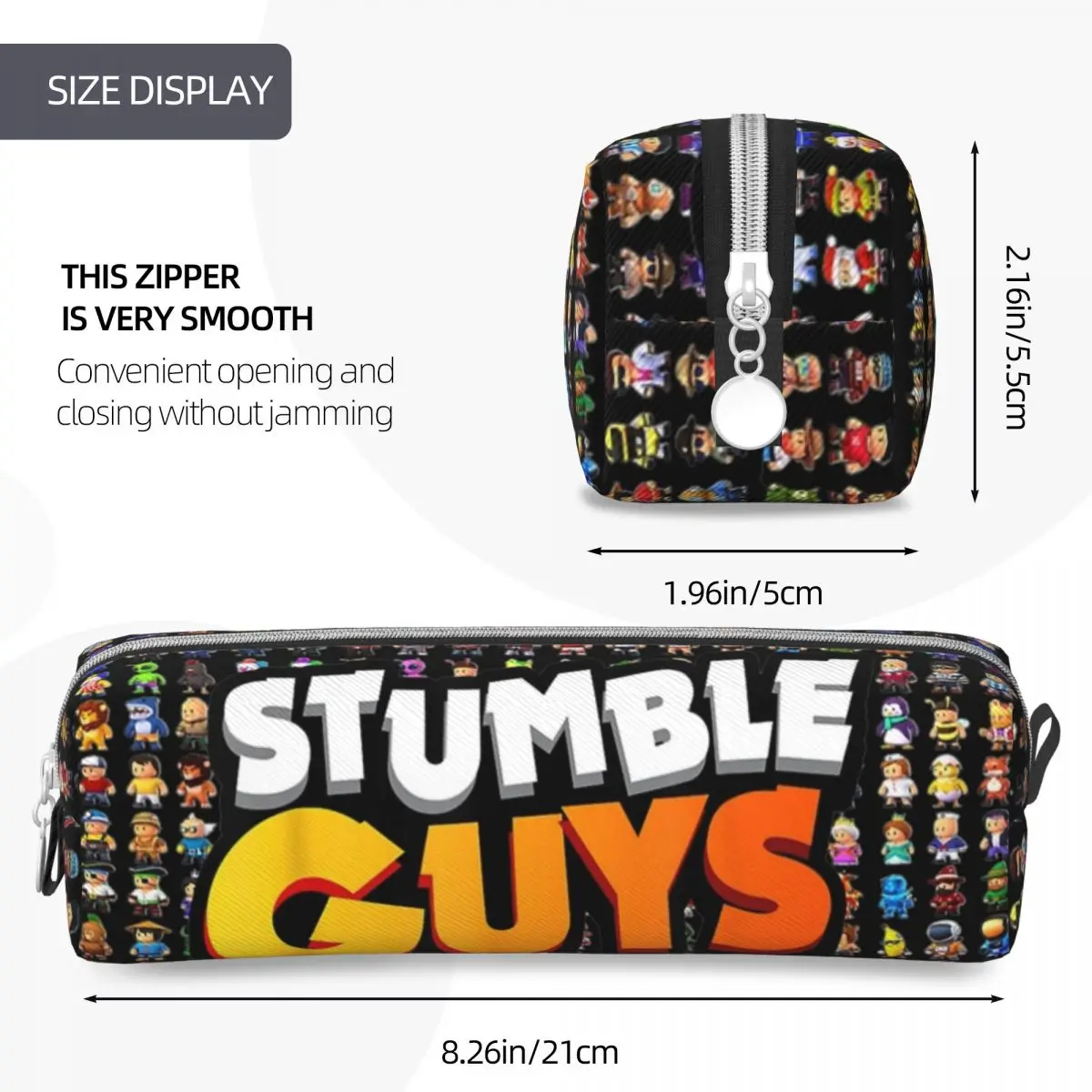 Stumble Guys Funny Game Pencil Case Cartoon Pencilcases Pen Box for Student Big Capacity Bag Office Gifts Accessories